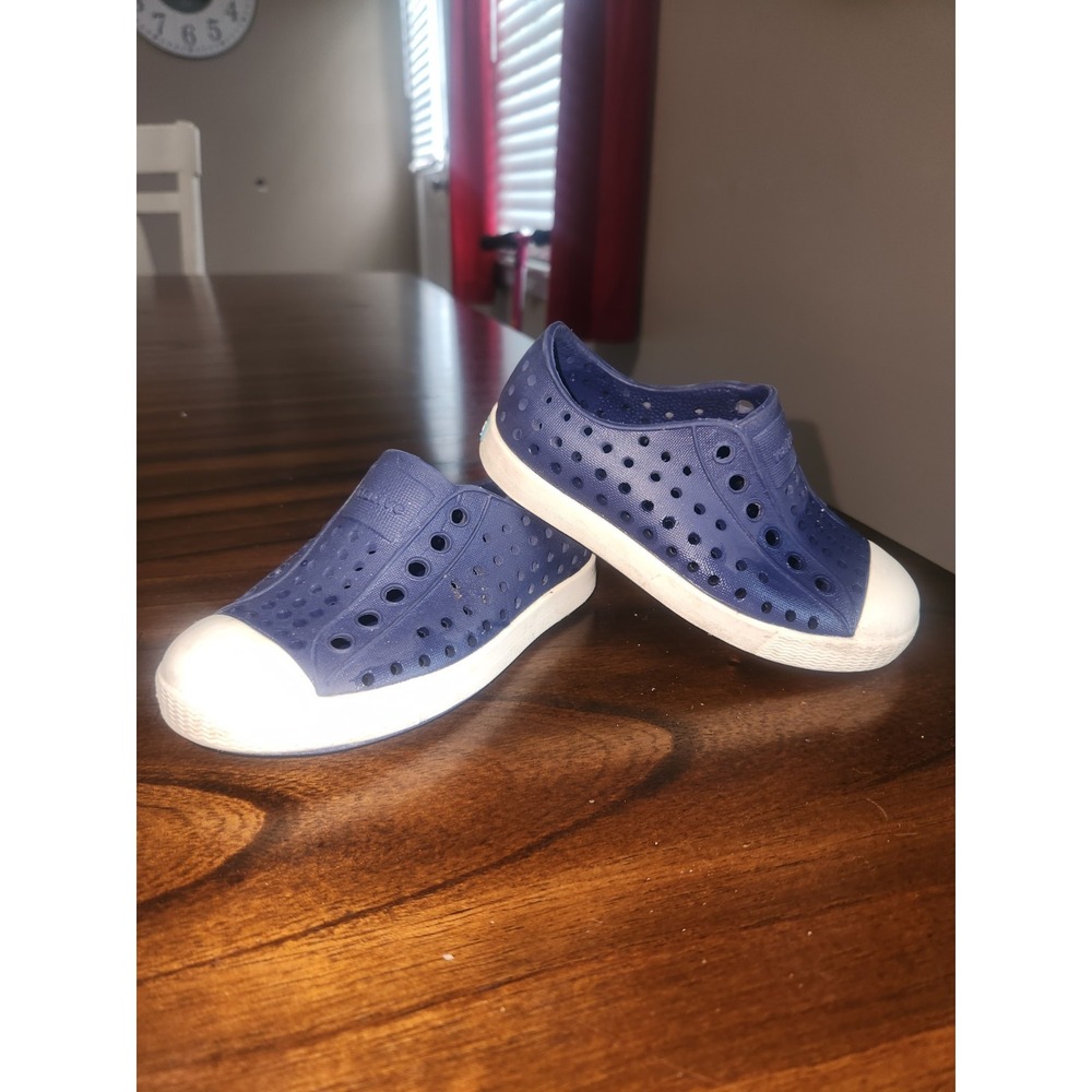 NATIVE JEFFERSON BLUE SLIP ON Toddler Girl Boy C7 US WATERPROOF PLAY SHOES